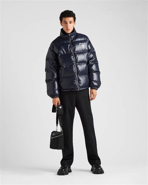 prada down jacket men& 39|prada nylon full zip jacket.